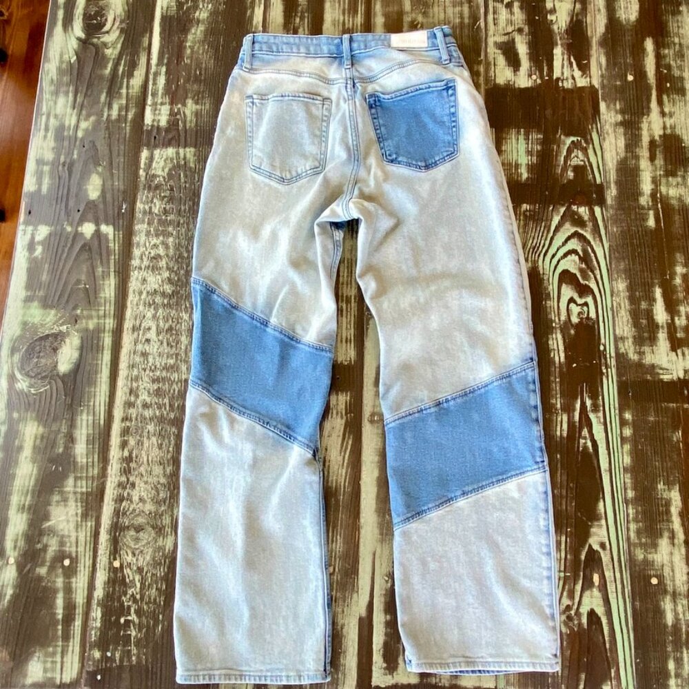 90's Y2K Hollister High Rise Dad Jeans Two Tone Acid Wash Sz 7R